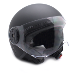 MADAT BLACK MOTORCYCLE JET HELMET WITH PROTECTIVE GLASSES SIZE S / M / L 
