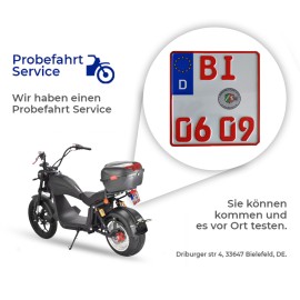Madat Rooley E Roller Elektroroller E Chopper Elektrochopper mit 100 km reichweite bis 45 km/h 40 Ah Akku 100-120 km (ohne Heckbox)