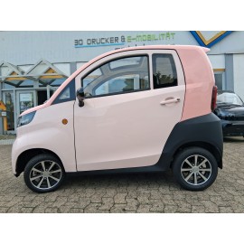 Madat A01 – Elektro-Microauto Rosa (E-Mopedauto) mit Lithium-Eisenphosphat-Akku (LiFePO₄), 45 km/h oder 25 km/h