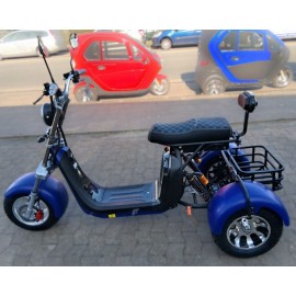 Madat CP-3 Elektroroller Zweisitzer – Dreirad, 45 km/h (25 km/h Option), 20 Ah Akku, 40 km Reichweite, Blau