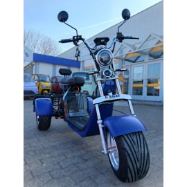 Madat CP-3 Electric Tricycle – E-Scooter & Chopper, 45 km/h (25 km/h option) 40 Ah 60–90 km Range, with 2 Batteries, Blue