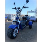 Madat CP-3 Electric Tricycle – E-Scooter & Chopper, 45 km/h (25 km/h option) 40 Ah 60–90 km Range, with 2 Batteries, Blue