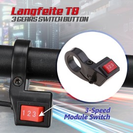 Langfeite T8 electric roller scooter three speed rocker switch 3 gears switch button e bike scooter handlebar mounted universal e bike accessory