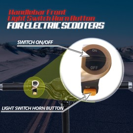 Langfeite T8 electric bike horn switch 2 in 1 combination electric scooter light switch bike front lamp horn shift button switch for electric bicycle electric scooter horn switch