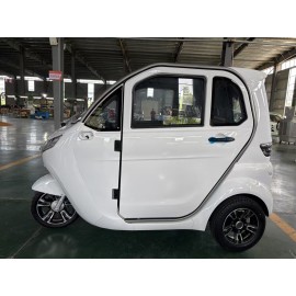 E Trike Eco Kabinenroller 3-Rad mit Lithium-Eisen-Phosphat LiFePO₄ Elektrisches Kabinenfahrzeug Weiß, 2500 W
