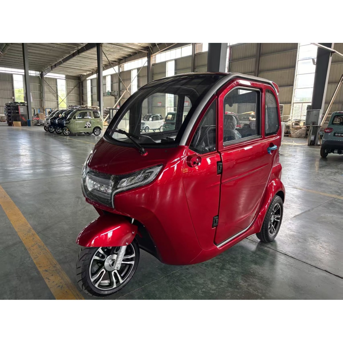 E Trike eco 3-Rad Kabinenroller mit Lithium Akku LiFePO₄   Lithium-Eisen-Phosphat– Elektrisches Kabinenfahrzeug Rot