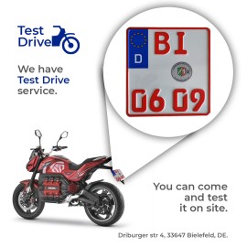 DAYI E-Odin 2.0 E Roller E Scooter E Motorrad 17 Zoll 125-130 km/h 120 Ah Akku 150-250 km (mit Topcase und Seitenkoffer)