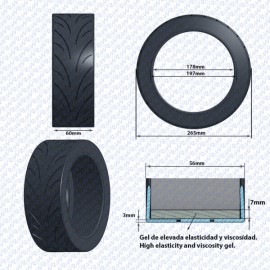 E Scooter E Roller Spare part  Tubeless tire 60/70-6.5 WITH ANTI-PUNCTURE GEL